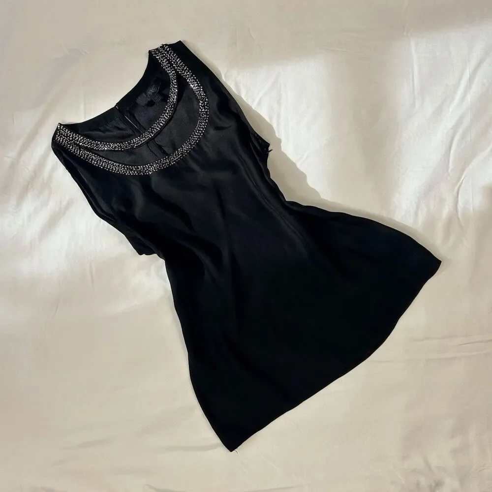 banana republic | size xs | 100% silk black sleeveless blouse - Picture 1 of 4